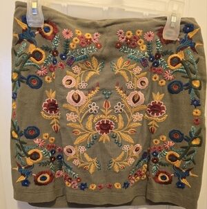 Umgee Size small Olive Green Floral Embroidery